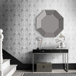 Graham & Brown Art Deco Silver Wallpaper Room