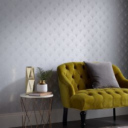 Graham & Brown Fan Silver Wallpaper Room