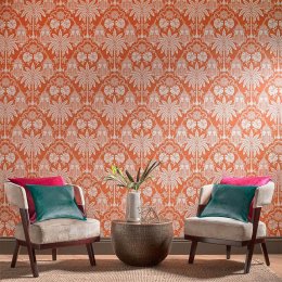 Graham & Brown Imperial Orange Wallpaper Roomset