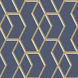 Graham & Brown Archetype Navy & Gold Wallpaper 104735