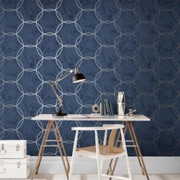 Graham & Brown Aqueous Geo Cobalt Wallpaper