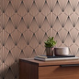 Graham & Brown Rene Rose Gold Wallpaper Room