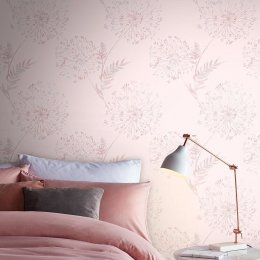 Graham & Brown Wish Blush Wallpaper Room