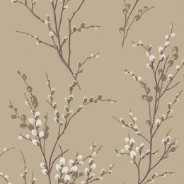 Laura Ashley Pussy Willow Natural Wallpaper 113358