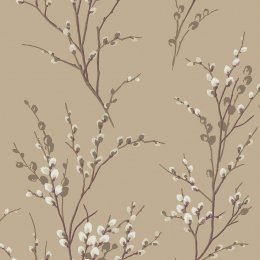 Laura Ashley Pussy Willow Natural Wallpaper 113358