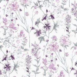 Laura Ashley Wild Meadow Pale Iris Wallpaper 113362