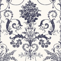 Laura Ashley Josette Off White/Midnight Wallpaper 113387