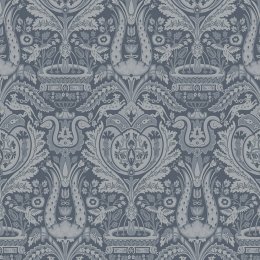 Laura Ashley Heraldic Damask Dusky Seaspray Wallpaper 113409