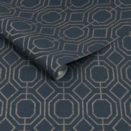 Superfresco Easy Luxe Geo Navy Wallpaper 115935