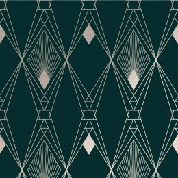 Next Deco Geometric Teal Wallpaper 118315