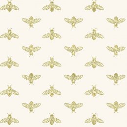 Joules Block Print Bee Antique Gold Wallpaper