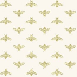 Joules Block Print Bee Antique Gold Wallpaper