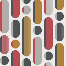 Envy Morse Red, Grey & Mustard Wallpaper 118719