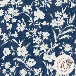 Laura Ashley Rye MIdnight Seaspray Blue Wallpaper