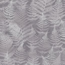 Clarissa Hulse Woodland Fern Pewter Wallpaper