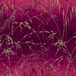 Clarissa Hulse Meadow Grass Damson & Soft Gold Wallpaper