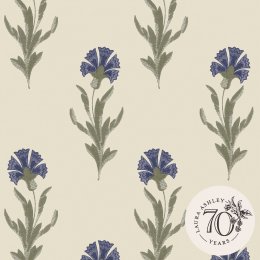 Laura Ashley Dandelion Dusky Seaspray Blue Wallpaper