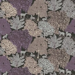 Laura Ashley Garwood Grove Violet Grey Wallpaper