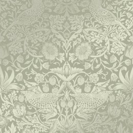 Morris at Home Strawberry Thief Fibrous Sage Wallpaper