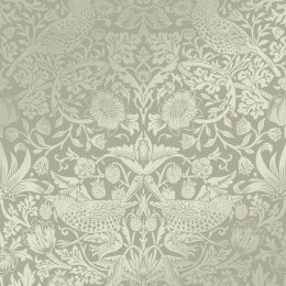 Morris at Home Strawberry Thief Fibrous Sage Wallpaper