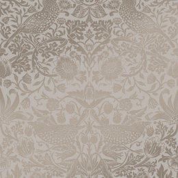 Morris at Home Strawberry Thief Fibrous Neutral Wallpaper