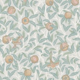 Morris at Home Bird & Pomegranate Duck Egg Wallpaper