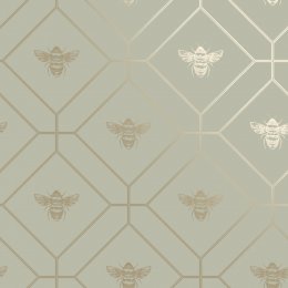 Holden Decor Honeycomb Bee Green Wallpaper 13080