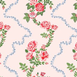 Flat image of Cath Kidston Rose Flutter Pink wallpaper