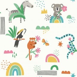 Holden Decor Abstract Animals Multi Wallpaper 13350