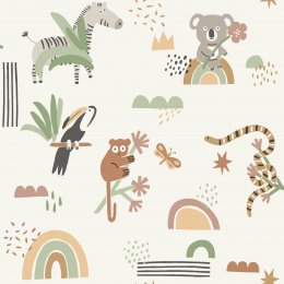 Holden Decor Abstract Animals Sage & Beige Wallpaper 13351