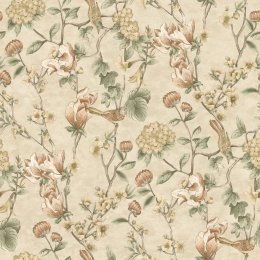 Holden Decor Floral Bird Trail Cream Wallpaper