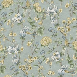 Holden Decor Floral Bird Trail Blue Wallpaper