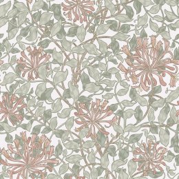 Flat image of Honeysuckle Verde wallpaper by William Morris at Home