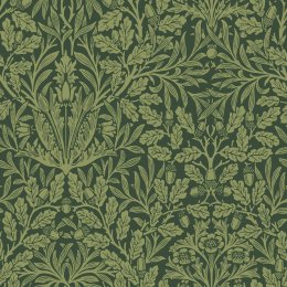 Flat image of Acorn Garden Green wallpaper by William Morris at Home