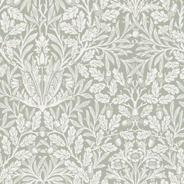 Flat image of Acorn Sage wallpaper by William Morris at Home