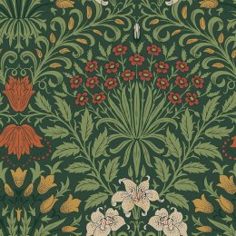 Flat image of Garden Moss Green wallpaper by William Morris at Home