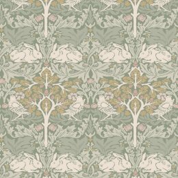 Flat image of Brother Rabbit Sage wallpaper by William Morris at Home