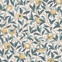 Flat image of Bird & Pomegranate Cloudy Blues wallpaper by William Morris at Home