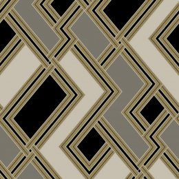 Grandeco Fabric Geo Taupe Wallpaper 177503