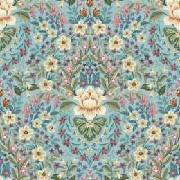 Galerie Floral Damask Blue Wallpaper 18518