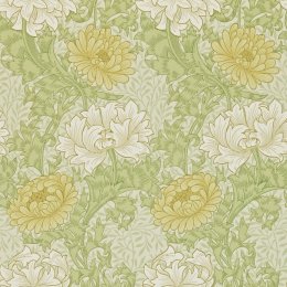 Morris & Co Chrysanthemum Pale Olive Wallpaper 212545