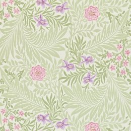 Morris & Co Larkspur Olive and Lilac Wallpaper 212555