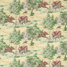 Sanderson Tally Ho Evergreen/Crimson Wallpaper 214598