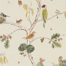 Sanderson Woodland Chorus Cream Wallpaper 215703