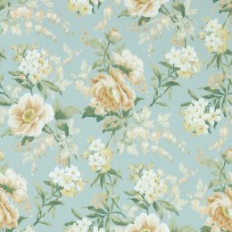 Sanderson Olivia Sky Mist/Tan Wallpaper 217039