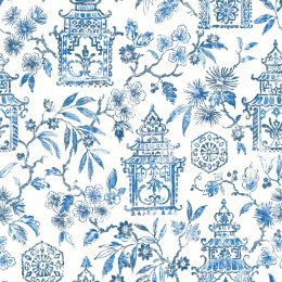 A Street Prints Helaine Blue Wallpaper