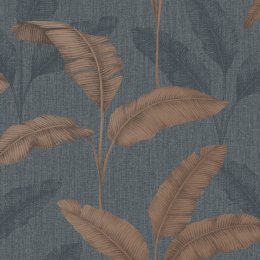 The Design Library Amara Palm Navy & Rust Wallpaper 283463 Rasch
