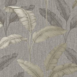 The Design Library Amara Palm Pewter & Gold Wallpaper 283487