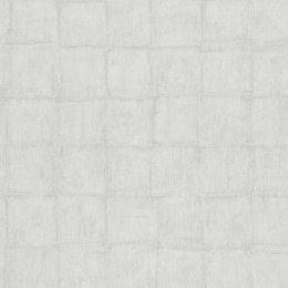 Modern light grey wallpaper with a tile pattern for a sleek, minimalist look