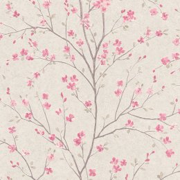 Living Walls Tokyo Floral Cream/Pink Wallpaper 379121